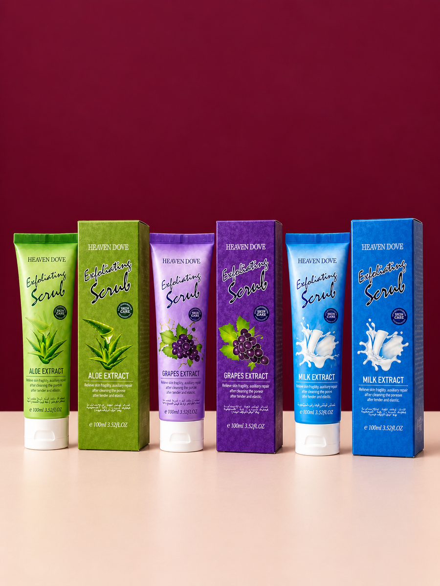 Exfoliating Scrub - Pack of 3 (Aloe Vera, Grapes & Milk Extract)