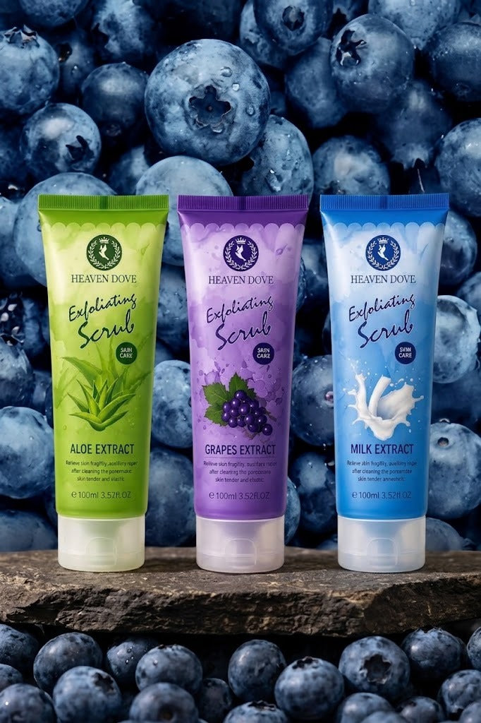 Exfoliating Scrub - Pack of 3 (Aloe Vera, Grapes & Milk Extract)